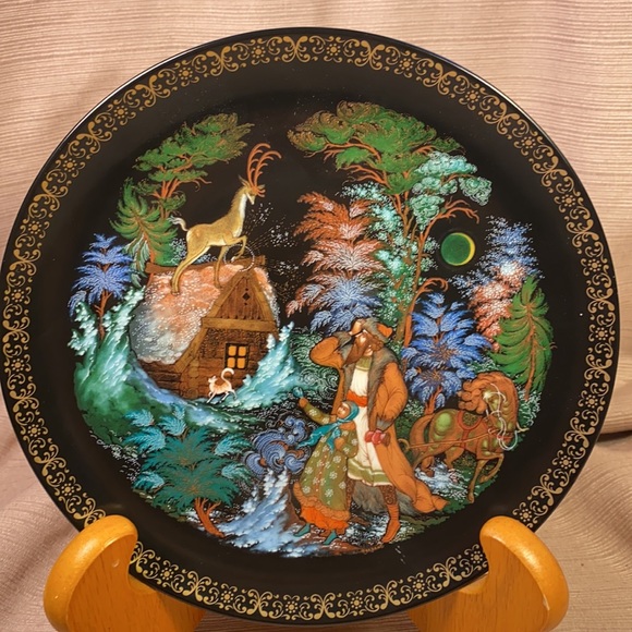 Palekh fairy tale plate made in USSR 1990 numbered - Picture 16 of 16